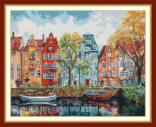 Craftstitch Kreuzstich-Set mit 11-fädigem Prägung für Erwachsene, vorgedrucktes Muster, einfache Sticksets für Anfänger, DMC-Garne, Nadelarbeiten, 54 cm x 44 cm von Craftstitch