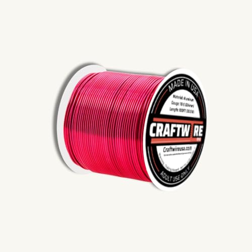 Craftwire USA Aluminiumdrähte (18 Gauge, rot, 30 m) – vielseitiger, weicher Draht zum Basteln, Formen und zur Schmuckherstellung – farbiger Kupferdraht – langlebig und einfach zu formen – ideal für von Craftwire USA