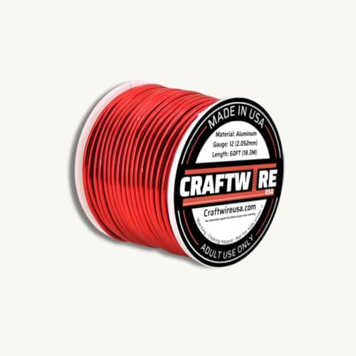 Craftwire USA Aluminiumdraht (12 Gauge, rot, 1,8 m) – vielseitiger, weicher Draht zum Basteln, Formen und zur Schmuckherstellung – ideal für DIY-Projekte von Craftwire USA