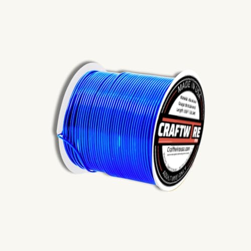 Craftwire USA Aluminiumdraht (18 Gauge, True Blue, 30 m) – vielseitiger, weicher Draht zum Basteln, Formen und zur Schmuckherstellung – farbiger Kupferdraht – langlebig und einfach zu formen – ideal von Craftwire USA