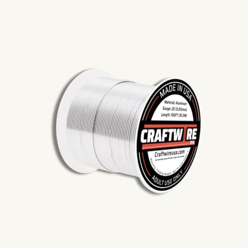 Craftwire USA Aluminiumdraht (20 Gauge, Silber, 30 m) – vielseitiger, weicher Draht zum Basteln, Formen und zur Schmuckherstellung – farbiger Kupferdraht – langlebig und einfach zu formen – ideal für von Craftwire USA