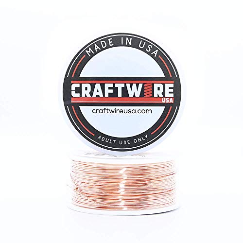 Craftwire USA Massiver blanker Kupferdraht, rund, hell, weich, 30 m Spule, 24 Gauge (wählen Sie 25 bis 100 Ft, 10 bis 30 Ga.) von Craftwire USA