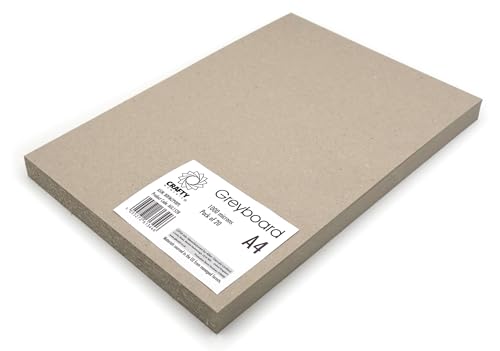 Crafty Moments Graupappe, A4, 630 g/m² Gewicht und 1000 Mikron Dicke, ideal für Kunst und Handwerk, Büro und Schreibwaren, 20 Blatt Crafty Moments Graupappe, A4, 630 g/m² Gewicht und 1000 Mikron Dicke, ideal für Kunst und Handwerk, Büro und Schreibwaren, 20 Blatt von Crafty Moments