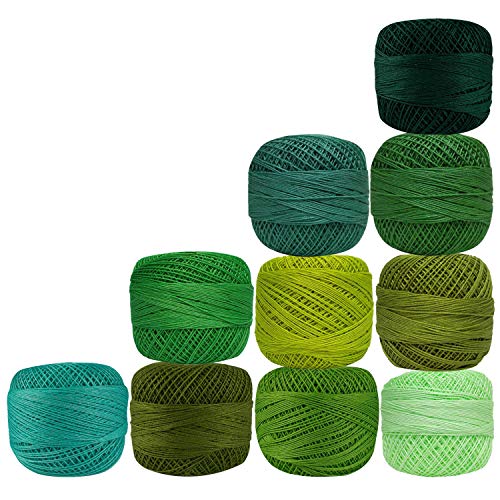 Grüne Baumwolle Häkelgarn Stricken merzerisierte Stickerei 10 Stück Garn Deckchen Knäuel Lacey Craft von CraftyArt