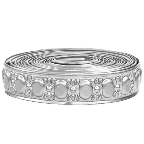 Metallband für Dekoration Handwerk – Dünnes Band mit Ovalen und Punkten Ornament für Innendekoration – Silbernes Metalldekorationsband für elegante Looks – 1,9 cm, 3 Yards lang Metallband für Dekoration Handwerk – Dünnes Band mit Ovalen und Punkten Ornament für Innendekoration – Silbernes Metalldekorationsband für elegante Looks – 1,9 cm, 3 Yards lang von CraftyCrocodile