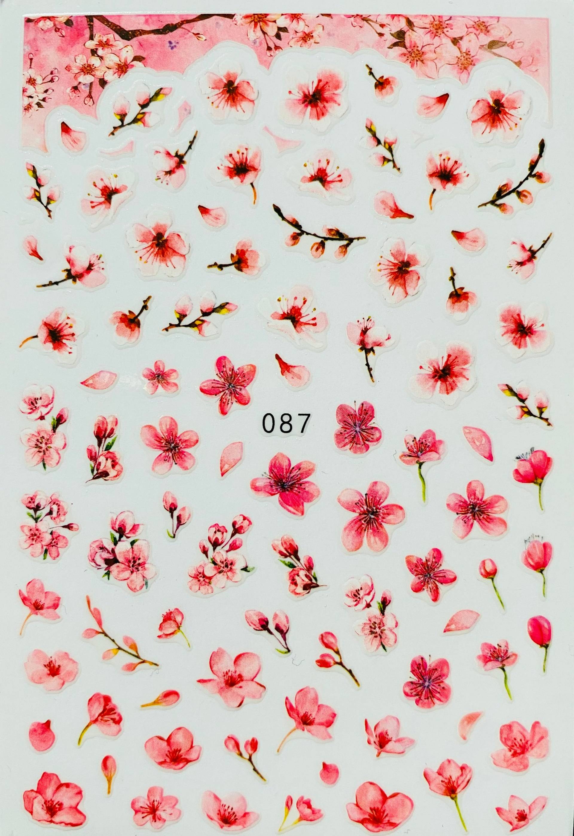 Pinke Blumen Nail Art Sticker Abziehbild von CraftypinsBoutique