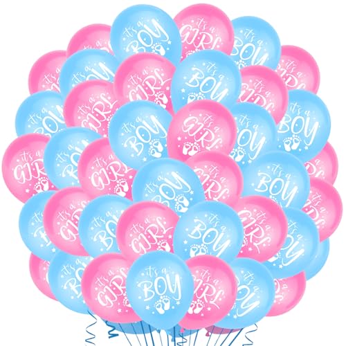 40 Stück Boy or Girl Ballon, 12 Zoll Gender Reveal Ballons, Gender Reveal Party Ballon, für Geburtstag Hochzeit Kinder Baby Shower Party Dekorationen von Craggyer