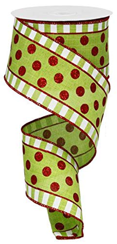 6,3 cm x 9,1 m, limettenrotes Glitzerband, Weihnachtsband mit Draht 6,3 cm x 9,1 m, limettenrotes Glitzerband, Weihnachtsband mit Draht von Craig Bachman