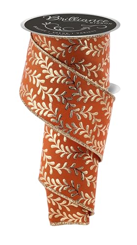 Brilliance Folienband mit Draht für Schleifen, Kränze, Girlanden, Geschenkverpackungen, Basteln und Dekorationen (Herbstorange, Gold, 6,3 cm breit x 9,1 m) von Craig Bachman