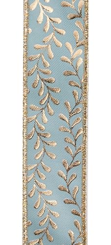 Brilliance Folienband mit Draht für Schleifen, Kränze, Girlanden, Geschenkverpackungen, Handwerk und Dekorationen (Salbeigrün, Gold, 2,2 cm breit x 9,1 m) von Craig Bachman