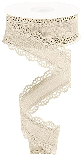 Craig Bachman Schleifenband mit gewelltem Rand, 3,8 cm, cremefarben (9,1 m) – Bastelband, Blumenarrangement, Geschenkverpackung, Drahtrand von Craig Bachman
