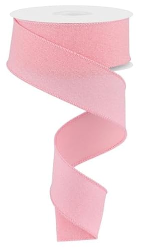 Feiner Glitzer auf königlicher Jute (Canvas) mit Drahtrand, 3,8 cm x 9,1 m (Rose Pink) von Craig Bachman