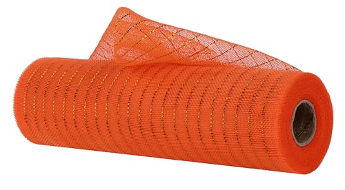 Feines Metallic-Deko-Mesh für Kränze, Schleifen, Basteln und Dekorationen, 25,4 cm x 9,1 m (Orange, Kupferfolie) von Craig Bachman