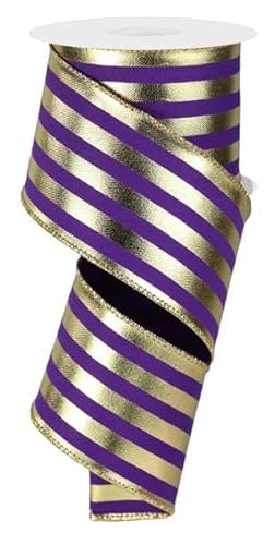 Metallische vertikale Streifen mit Drahtrand, 6,3 cm x 9,1 m (Lila, Gold) von Craig Bachman