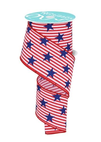 Patriotische Sterne und Streifen Flagge, Drahtkante, 6,3 cm x 9,1 m (Rot, Weiß, Marineblau) von Craig Bachman
