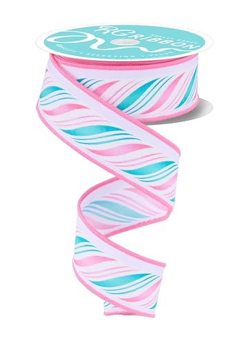 RG Ribbon 3,8 cm Pfefferminz-Twist-Design mit Drahtkanten, für Weihnachtsschleifen, Kränze, Geschenkverpackungen, Basteln und Zuckerstangen-Wirbel-Dekorationen (Rosa, Minze, Weiß, 3,8 cm breit x 33,3 RG Ribbon 3,8 cm Pfefferminz-Twist-Design mit Drahtkanten, für Weihnachtsschleifen, Kränze, Geschenkverpackungen, Basteln und Zuckerstangen-Wirbel-Dekorationen (Rosa, Minze, Weiß, 3,8 cm breit x 33,3 von Craig Bachman
