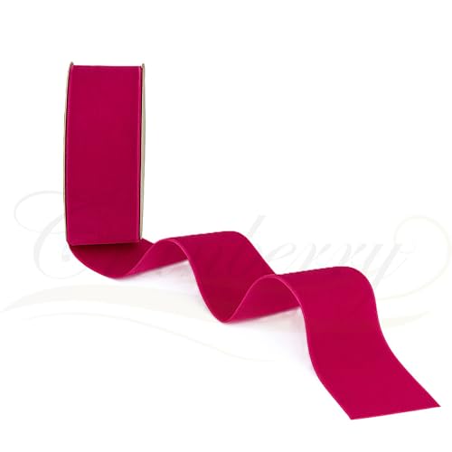 Samtband, 38 mm breit, 2 Meter Schnittlänge, Hot Pink Ideal zum Verpacken von Geschenken Samtband, 38 mm breit, 2 Meter Schnittlänge, Hot Pink Ideal zum Verpacken von Geschenken von Cranberry