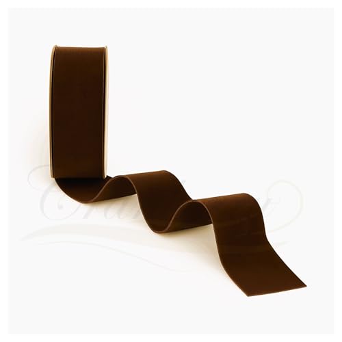 Schokoladenbraunes Samtband, 38 mm breit x 1 m Schnittlänge, luxuriöser einseitiger weicher Samtbesatz für Geschenkverpackungen, Hochzeiten, Schleifen, Basteln, Weihnachten, Blumenarrangements und Schokoladenbraunes Samtband, 38 mm breit x 1 m Schnittlänge, luxuriöser einseitiger weicher Samtbesatz für Geschenkverpackungen, Hochzeiten, Schleifen, Basteln, Weihnachten, Blumenarrangements und von Cranberry