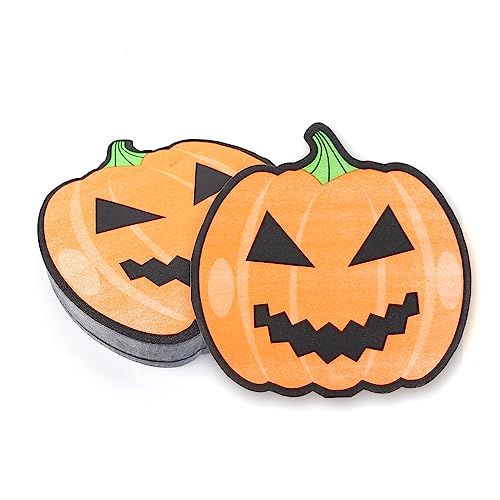 Cranight 50 Stück Halloween-Servietten, Kürbis-Servietten, Orangefarbene Papierservietten, Einweggeschirr für Party von Cranight