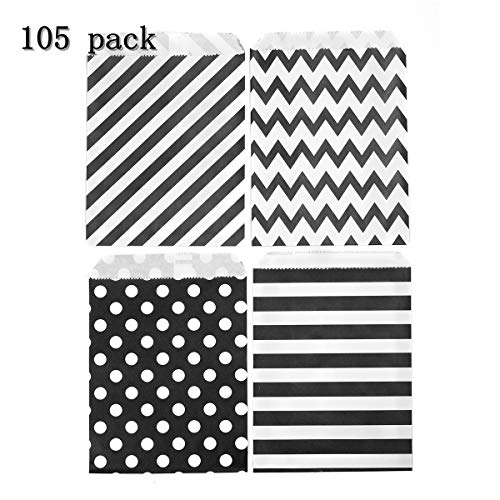 105 Stück im Set Candy Bar Tüten, Treat Sacks, Candy Tüten, Papiertüten Candy Bar Bags Süssigkeiten Beutel, BonBon Taschen, Süssigkeiten Beutel 13 x 5,5 x 18,5 cm Packung Schwarz 105 Stück im Set Candy Bar Tüten, Treat Sacks, Candy Tüten, Papiertüten Candy Bar Bags Süssigkeiten Beutel, BonBon Taschen, Süssigkeiten Beutel 13 x 5,5 x 18,5 cm Packung Schwarz von Crazy-M
