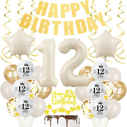 12. Geburtstagsdeko Beige Deko, 12. Geburtstags Creme Weiß Gold Mädchen Junge, Luftballons 12. Jahre Beige Gold, 12. Boho Geburtstag Party Deko, Geburtstagsdeko 12. Beige Gold, Ballon 12. Deko 12. Geburtstagsdeko Beige Deko, 12. Geburtstags Creme Weiß Gold Mädchen Junge, Luftballons 12. Jahre Beige Gold, 12. Boho Geburtstag Party Deko, Geburtstagsdeko 12. Beige Gold, Ballon 12. Deko von Crazy-M