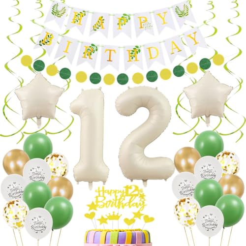 12. Geburtstagsdeko Mädchen Grün Gold Luftballon 12. Geburtstag Deko 12. Luftballons Grün Beige Deko 12. Geburtstag Mädchen Cremeweiß ballon 12 Junge Geburtstagsdeko 12 Jahre Ballon Mädchen Junge 12. Geburtstagsdeko Mädchen Grün Gold Luftballon 12. Geburtstag Deko 12. Luftballons Grün Beige Deko 12. Geburtstag Mädchen Cremeweiß ballon 12 Junge Geburtstagsdeko 12 Jahre Ballon Mädchen Junge von Crazy-M
