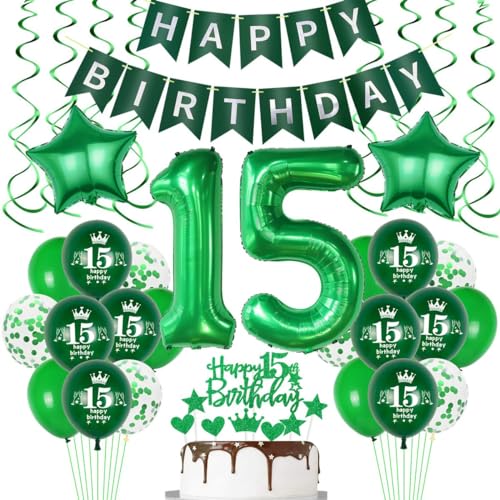 15 Geburtstag Deko Mädchen Junge 15. Geburtstag Dekoration Grün Deko 15 Geburtstag Mädchen Junge Grün Luftballon 15. Geburtstagsdeko 15 Jahr Grün Ballon 15. Geburtstag Jahrestag Partei Supplies 15 Geburtstag Deko Mädchen Junge 15. Geburtstag Dekoration Grün Deko 15 Geburtstag Mädchen Junge Grün Luftballon 15. Geburtstagsdeko 15 Jahr Grün Ballon 15. Geburtstag Jahrestag Partei Supplies von Crazy-M