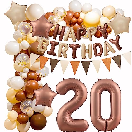 20. Luftballons Retro Braun - Geburtstag Für Frauen Und Männer - Deko Mit Ballon Girlande Und Arch - Beige Vintage Dekorationen 20. Luftballons Retro Braun - Geburtstag Für Frauen Und Männer - Deko Mit Ballon Girlande Und Arch - Beige Vintage Dekorationen von Crazy-M