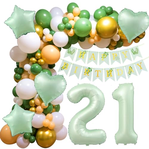 21 Geburtstag Deko, 21 Geburtstag Frau Mann, 21 Jahre Geburtstagdeko ballon, Happy Birthday Girlande Ballon 21 Grün Deko 21. Geburtstag Luftballons für Frauen Männer 21. Geburtstag Dekoration 21 Geburtstag Deko, 21 Geburtstag Frau Mann, 21 Jahre Geburtstagdeko ballon, Happy Birthday Girlande Ballon 21 Grün Deko 21. Geburtstag Luftballons für Frauen Männer 21. Geburtstag Dekoration von Crazy-M