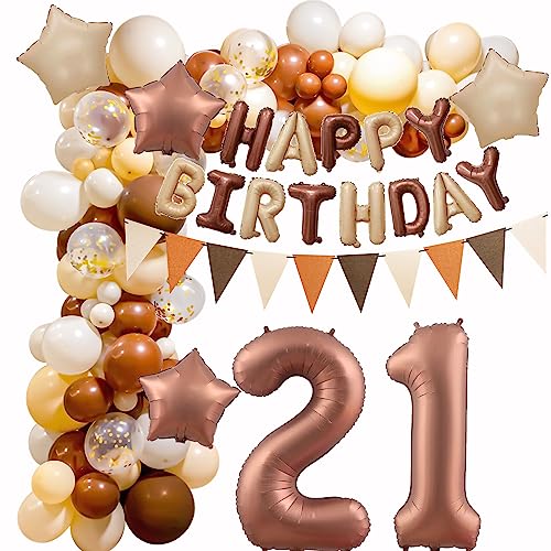 21. Luftballons Retro Braun - Geburtstag Deko für Frauen Männer - Ballon Girlande Kaffee Arch - Beige Vintage Dekorationen für 21 Jahre 21. Luftballons Retro Braun - Geburtstag Deko für Frauen Männer - Ballon Girlande Kaffee Arch - Beige Vintage Dekorationen für 21 Jahre von Crazy-M
