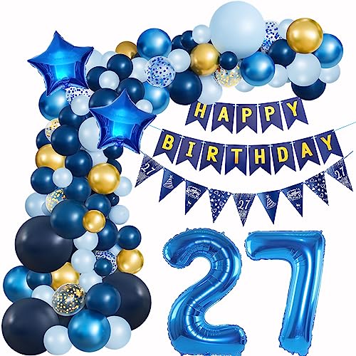 27 Geburtstag Deko Blau Geburtstagsdeko 27 Mann Luftballons Geburtstag Blau Gold Deko 27 Luftballon Girlande Blau 27 Jahr Geburtstagdeko Ballon Girlande Blau Gold Geburtstagsdeko 27. Dunkelblau von Crazy-M