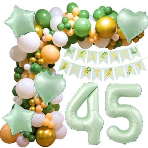45 Geburtstag Deko, 45 Geburtstag Frau Mann, 45 Jahre Geburtstagdeko ballon, Happy Birthday Girlande Ballon 45 Grün Deko 45. Geburtstag Luftballons für Frauen Männer 45. Geburtstag Dekoration 45 Geburtstag Deko, 45 Geburtstag Frau Mann, 45 Jahre Geburtstagdeko ballon, Happy Birthday Girlande Ballon 45 Grün Deko 45. Geburtstag Luftballons für Frauen Männer 45. Geburtstag Dekoration von Crazy-M