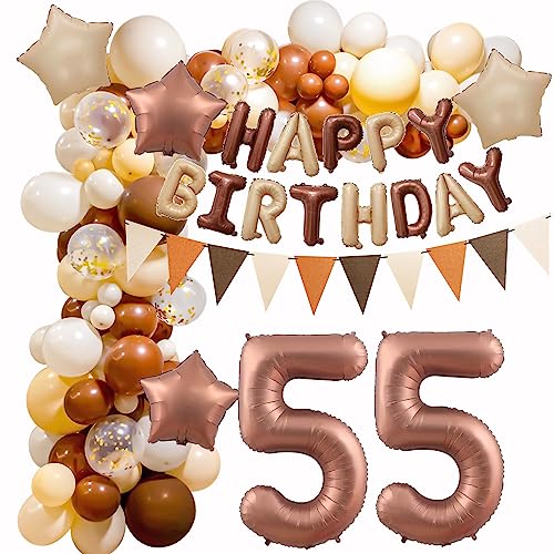 55. Luftballons Retro Braun - Geburtstag Für Frauen Und Männer - Deko Mit Ballon Girlande Und Arch - Beige Vintage Dekorationen 55. Luftballons Retro Braun - Geburtstag Für Frauen Und Männer - Deko Mit Ballon Girlande Und Arch - Beige Vintage Dekorationen von Crazy-M