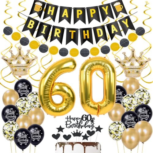 60 Geburtstag Deko Gold Schwarz, Deko 60 Geburtstag Gold, Luftballon 60. Geburtstag Gold Schwarz, Tortendeko 60 Geburtstag Mann Frau Gold, 60. Geburtstag Dekoration, 60 Party Deko Gold Schwarz 60 Geburtstag Deko Gold Schwarz, Deko 60 Geburtstag Gold, Luftballon 60. Geburtstag Gold Schwarz, Tortendeko 60 Geburtstag Mann Frau Gold, 60. Geburtstag Dekoration, 60 Party Deko Gold Schwarz von Crazy-M