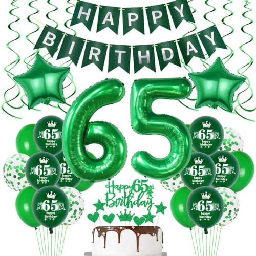 65 Geburtstag Deko Frau Mann 65. Geburtstag Dekoration Grün Deko 65 Geburtstag Frau Mann Grün Luftballon 65. Geburtstagsdeko 65 Jahr Grün Ballon 65. Geburtstag Jahrestag Partei Supplies von Crazy-M