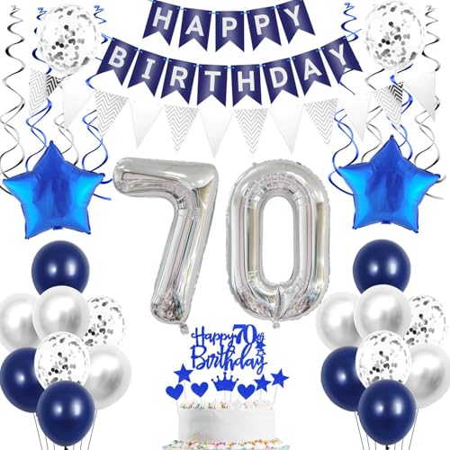 70. Geburtstag Dekoration Silber Blau Tortendeko Geburtstag 70 Jahre Mann Frauen Party Deko Silber,deko 70. Geburtstag Mann,Tortendeko 70. Geburtstag Frauen,Geburtstagsdeko 70 Jahre Männer Deko 70. Geburtstag Dekoration Silber Blau Tortendeko Geburtstag 70 Jahre Mann Frauen Party Deko Silber,deko 70. Geburtstag Mann,Tortendeko 70. Geburtstag Frauen,Geburtstagsdeko 70 Jahre Männer Deko von Crazy-M