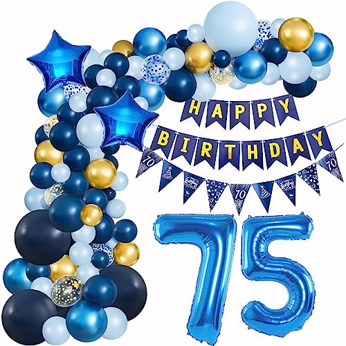 75 Geburtstag Deko Blau Geburtstagsdeko 75 Mann Luftballons Geburtstag Blau Gold Deko 75 Luftballon Girlande Blau 75 Jahr Geburtstagdeko Ballon Girlande Blau Gold Geburtstagsdeko 75. Dunkelblau von Crazy-M