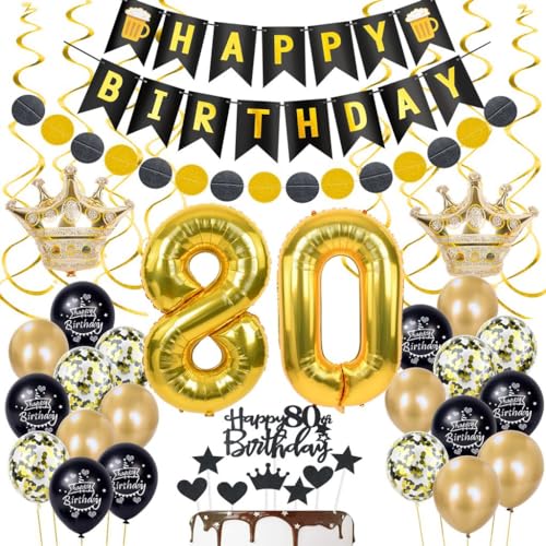 80 Geburtstag Deko Gold Schwarz, Deko 80 Geburtstag Gold, Luftballon 80. Geburtstag Gold Schwarz, Tortendeko 80 Geburtstag Mann Frau Gold, 80. Geburtstag Dekoration, 80 Party Deko Gold Schwarz 80 Geburtstag Deko Gold Schwarz, Deko 80 Geburtstag Gold, Luftballon 80. Geburtstag Gold Schwarz, Tortendeko 80 Geburtstag Mann Frau Gold, 80. Geburtstag Dekoration, 80 Party Deko Gold Schwarz von Crazy-M