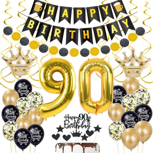 90 Geburtstag Deko Gold Schwarz, Deko 90 Geburtstag Gold, Luftballon 90. Geburtstag Gold Schwarz, Tortendeko 90 Geburtstag Mann Frau Gold, 90. Geburtstag Dekoration, 90 Party Deko Gold Schwarz 90 Geburtstag Deko Gold Schwarz, Deko 90 Geburtstag Gold, Luftballon 90. Geburtstag Gold Schwarz, Tortendeko 90 Geburtstag Mann Frau Gold, 90. Geburtstag Dekoration, 90 Party Deko Gold Schwarz von Crazy-M