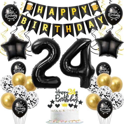 Deko 24. geburtstag mann frau luftballon 24 geburtstag frauen deko geschenk für 24. geburtstag mann schwarz gold geburtstagsdeko 24 jahre frauen ballon geburtstags tortendeko 24 männer frau Deko 24. geburtstag mann frau luftballon 24 geburtstag frauen deko geschenk für 24. geburtstag mann schwarz gold geburtstagsdeko 24 jahre frauen ballon geburtstags tortendeko 24 männer frau von Crazy-M