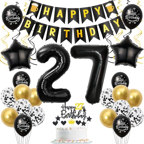 Deko 27. geburtstag mann frau luftballon 27 geburtstag frauen deko geschenk für 27. geburtstag mann schwarz gold geburtstagsdeko 27 jahre frauen ballon geburtstags tortendeko 27 männer frau Deko 27. geburtstag mann frau luftballon 27 geburtstag frauen deko geschenk für 27. geburtstag mann schwarz gold geburtstagsdeko 27 jahre frauen ballon geburtstags tortendeko 27 männer frau von Crazy-M