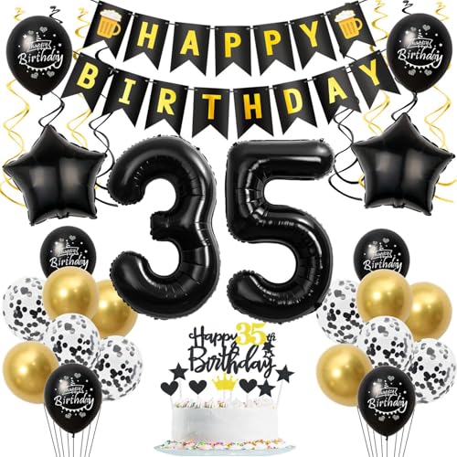 Deko 35. geburtstag mann frau luftballon 35 geburtstag frauen deko geschenk für 35. geburtstag mann schwarz gold geburtstagsdeko 35 jahre frauen ballon geburtstags tortendeko 35 männer frau Deko 35. geburtstag mann frau luftballon 35 geburtstag frauen deko geschenk für 35. geburtstag mann schwarz gold geburtstagsdeko 35 jahre frauen ballon geburtstags tortendeko 35 männer frau von Crazy-M