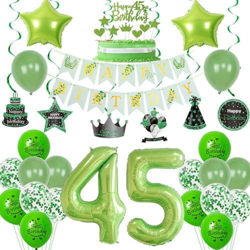 Deko 45. Geburtstag Frauen Mann Tortendeko 45 Geburtstag Frauen Deko Geschenk für 45. Geburtstag Mann Grün Geburtstagsdeko 45 jahre Frau Geburtstags deko Ballon 45 Geburtstag Tortendeko Männer Deko 45. Geburtstag Frauen Mann Tortendeko 45 Geburtstag Frauen Deko Geschenk für 45. Geburtstag Mann Grün Geburtstagsdeko 45 jahre Frau Geburtstags deko Ballon 45 Geburtstag Tortendeko Männer von Crazy-M