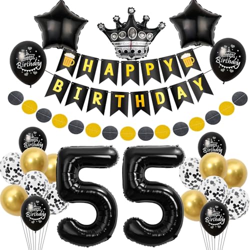 Deko 55. Geburtstag mann luftballon 55 Geburtstag frauen Deko Geschenk für 55. Geburtstag mann schwarz gold Geburtstagsdeko 55 jahre frau Geburtstags deko Ballon 55 Geburtstag Deko Männer Deko 55. Geburtstag mann luftballon 55 Geburtstag frauen Deko Geschenk für 55. Geburtstag mann schwarz gold Geburtstagsdeko 55 jahre frau Geburtstags deko Ballon 55 Geburtstag Deko Männer von Crazy-M