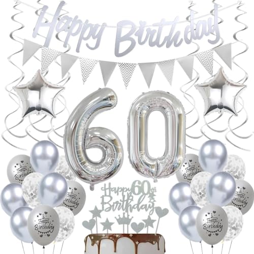 Deko 60. Geburtstag Silber, Geburtstag Deko 60 Jahre Silber, 60. Geburtstag Frau Deko Silber, Luftballon 60 Silber Geburtstagsdeko, Silber Luftsballon 60. Geburtstag Dekoration Mann Frau Deko 60. Geburtstag Silber, Geburtstag Deko 60 Jahre Silber, 60. Geburtstag Frau Deko Silber, Luftballon 60 Silber Geburtstagsdeko, Silber Luftsballon 60. Geburtstag Dekoration Mann Frau von Crazy-M