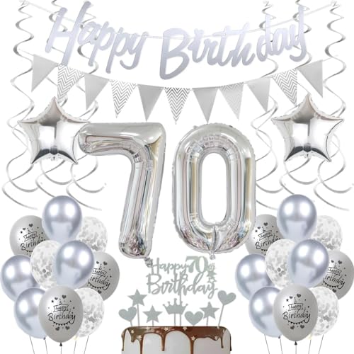 Deko 70. Geburtstag Silber - Luftballons und Dekoration für Mann und Frau - Festliche Ausstattung für 70 Jahre Jubiläum Deko 70. Geburtstag Silber - Luftballons und Dekoration für Mann und Frau - Festliche Ausstattung für 70 Jahre Jubiläum von Crazy-M