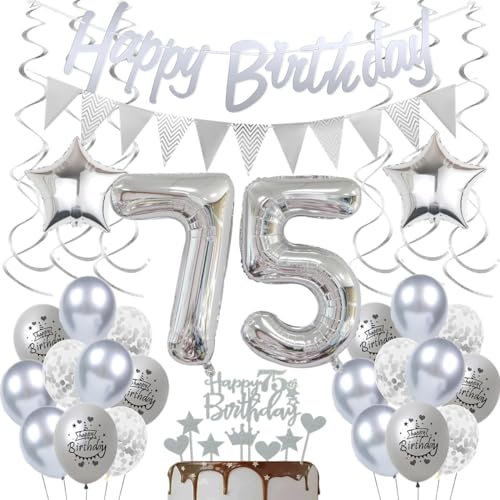 Deko 75. Geburtstag Silber, Geburtstag Deko 75 Jahre Silber, 75. Geburtstag Frau Deko Silber, Luftballon 75 Silber Geburtstagsdeko, Silber Luftsballon 75. Geburtstag Dekoration Mann Frau Deko 75. Geburtstag Silber, Geburtstag Deko 75 Jahre Silber, 75. Geburtstag Frau Deko Silber, Luftballon 75 Silber Geburtstagsdeko, Silber Luftsballon 75. Geburtstag Dekoration Mann Frau von Crazy-M