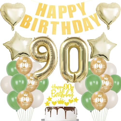Deko 90. Geburtstag Mann Frau, Luftballons 90 Geburtstag Gold Grün, 90 Geburtstag Party Dekoration, Grün Hell Gold 90 Jahre Geburtstagsdeko Frau Mann, 90. Ballon Deko Gold Grün Deko 90. Geburtstag Mann Frau, Luftballons 90 Geburtstag Gold Grün, 90 Geburtstag Party Dekoration, Grün Hell Gold 90 Jahre Geburtstagsdeko Frau Mann, 90. Ballon Deko Gold Grün von Crazy-M