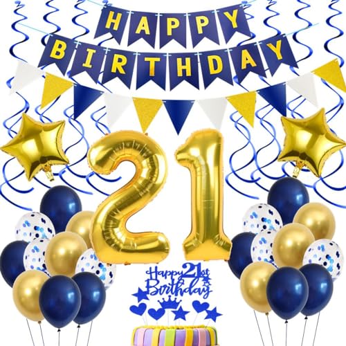 Geburtstag Deko 21 Jahre Mann Blau, Luftballons Geburtstag 21 Blau Gold Deko, 21. Geburtstag Blau Gold, 21. Geburtstag Mann Tortendeko, 21. Geburtstag Dekoration Männer Frau,21 Ballon Blau Deko Geburtstag Deko 21 Jahre Mann Blau, Luftballons Geburtstag 21 Blau Gold Deko, 21. Geburtstag Blau Gold, 21. Geburtstag Mann Tortendeko, 21. Geburtstag Dekoration Männer Frau,21 Ballon Blau Deko von Crazy-M