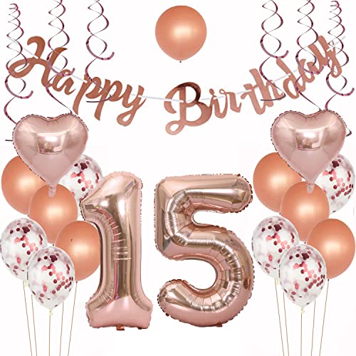Geburtstagsdeko 15 Rosegold Luftballon 15. Geburtstag Rosegold Geburtstagsdeko 15 Jahr Mädchen 15 Geburtstag Deko 15. Geburtstag Dekoration Luftballons 15 Geburtstags deko Mädchen von Crazy-M